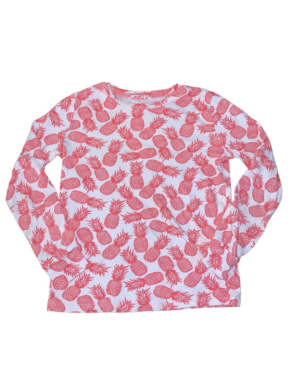 Vineyard Vines Pineapple Pajama Set Kids Size 10 Pima Cotton Pink White - Picture 2 of 9